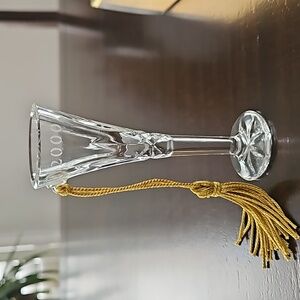 2000 Vintage GORHAM Lady Anne Flute Glass Ornament With Gold Tassel